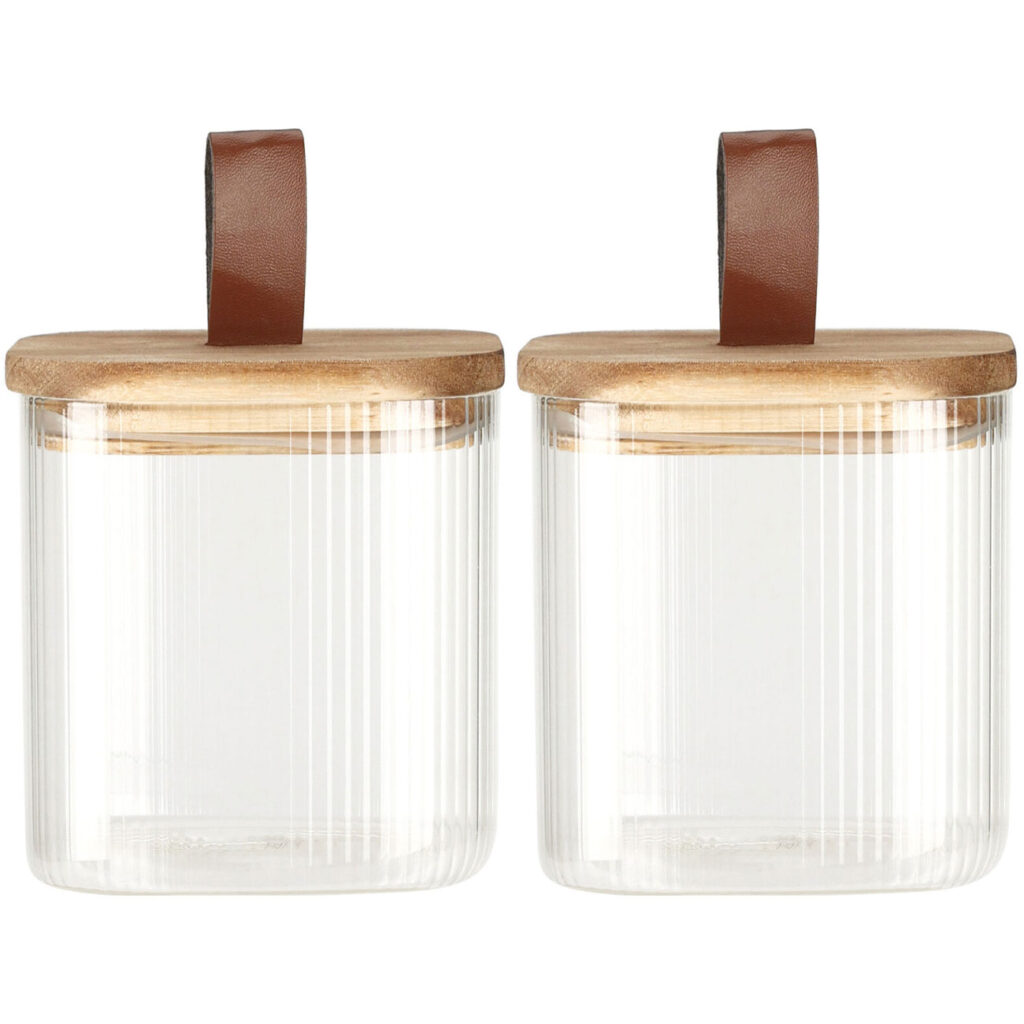 2er-Set Vorratsglas mit Akazienholzdeckel, 750 ml