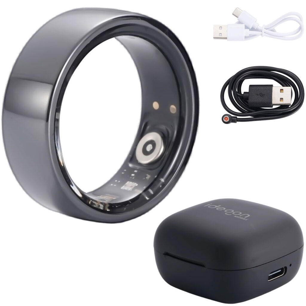 Smart-Ring, schwarz, Keramik, inkl. Ladebox, Grösse 60