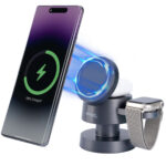 3-in-1 Drahtlose Ladestation, komp. mit AirPods & Apple Watch, schwarz 3-in-1 Drahtlose Ladestation, komp. mit AirPods & Apple Watch, schwarz