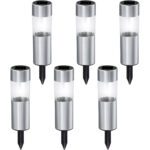 6er-Set Solar Wegeleuchte mit Erdspiess, Ø 4,5 x H 15 cm