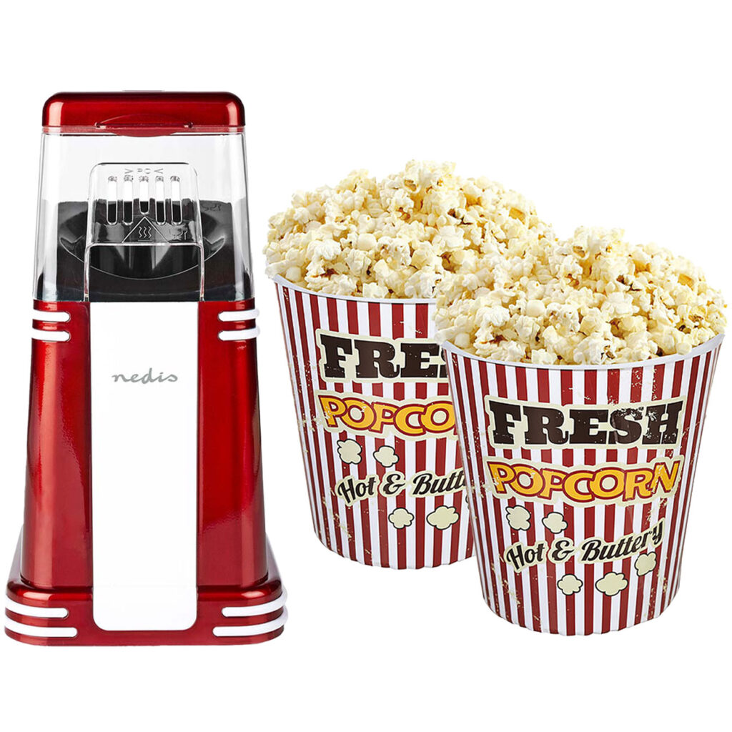 Retro Popcorn Maschine, inkl. 2 Kino-Popcorn-Becher