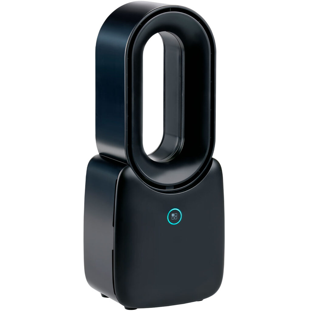 Rotorloser Tisch-Ventilator mit LED-Beleuchtung, akkubetrieb, schwarz