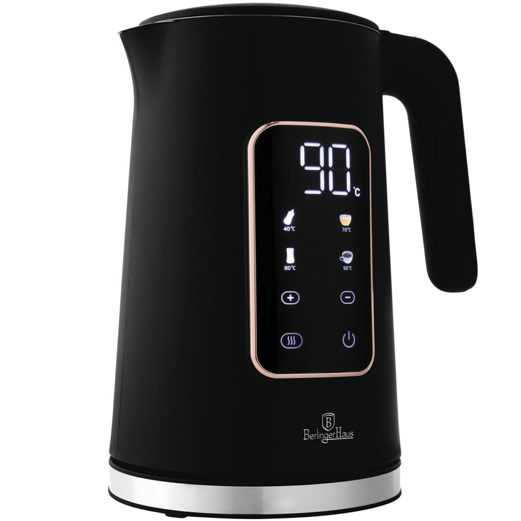 Eleganter Wasserkocher, Innenraum Edelstahl, 1.7 l, 2200 W, schwarz-roségold