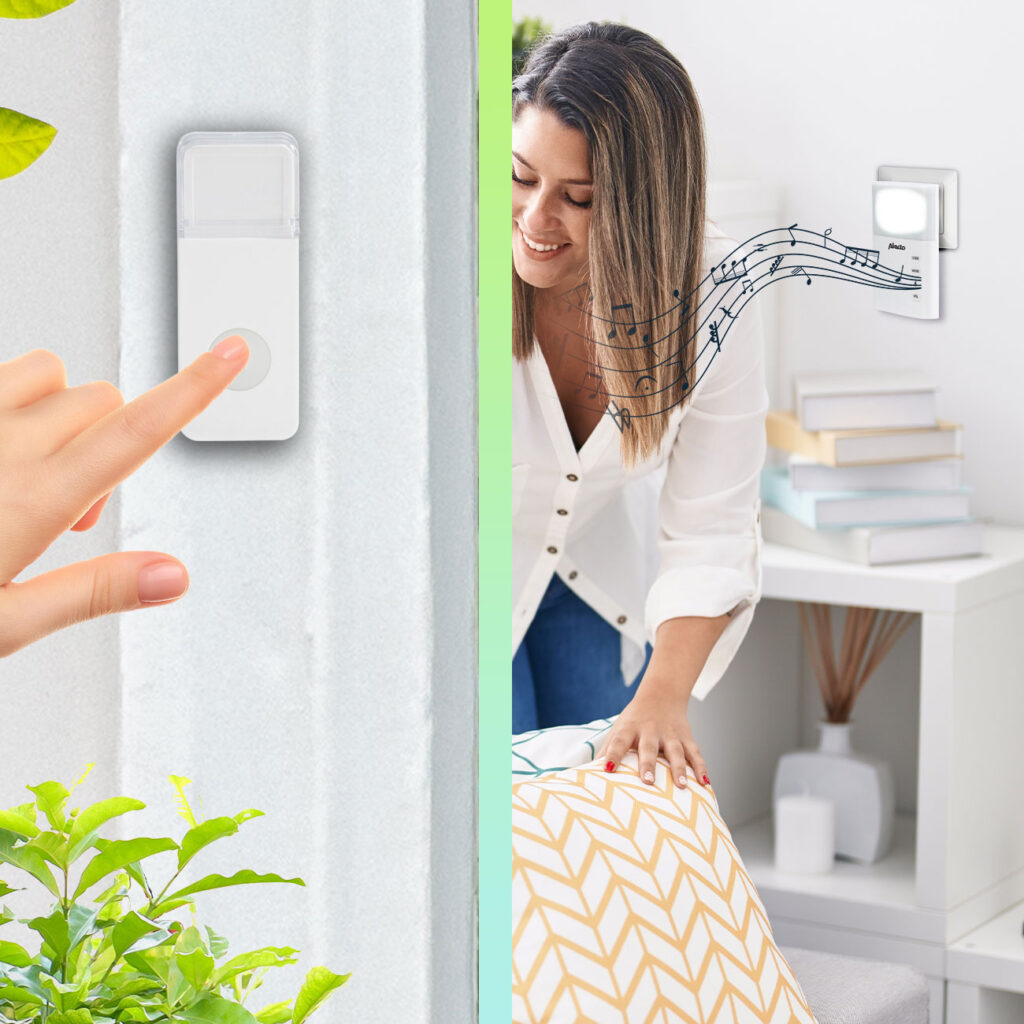 Kabelloses Türklingel mit Lichtsignal, 35 verschiedene Melodien, IP44