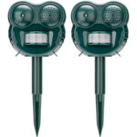 2er-Set Ultraschall Tierschreck mit LED-Blitzicht und PIR-Bewegungsmelder, 70 m²