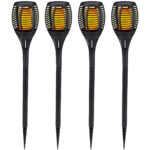 4er-Set Solargartenfackel mit Erdspiess, je 9 x 59 cm