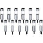 12er-Set Solar Wegeleuchte mit Erdspiess, Ø 4,5 x H 15 cm