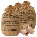 3er-Set Kamin- und Grillanzünder aus Naturholz, je 50 Stück im Jutebeutel