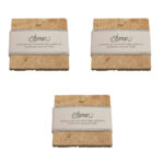 3er-Set Seifenablage aus Travertin, quadratisch, Farbton gold-gelb, 10 x 10 cm