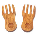 Salathände, Salatbesteck, 19,5 cm, Olivenholz