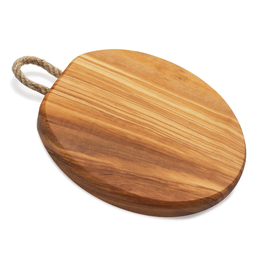 Rundes Brett Kordel, 18 x 1,5 cm, Olivenholz