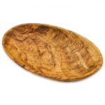Mittelgrosse ovale Schale, aus Olivenholz, Muster, 16 x 10 x 2,5cm