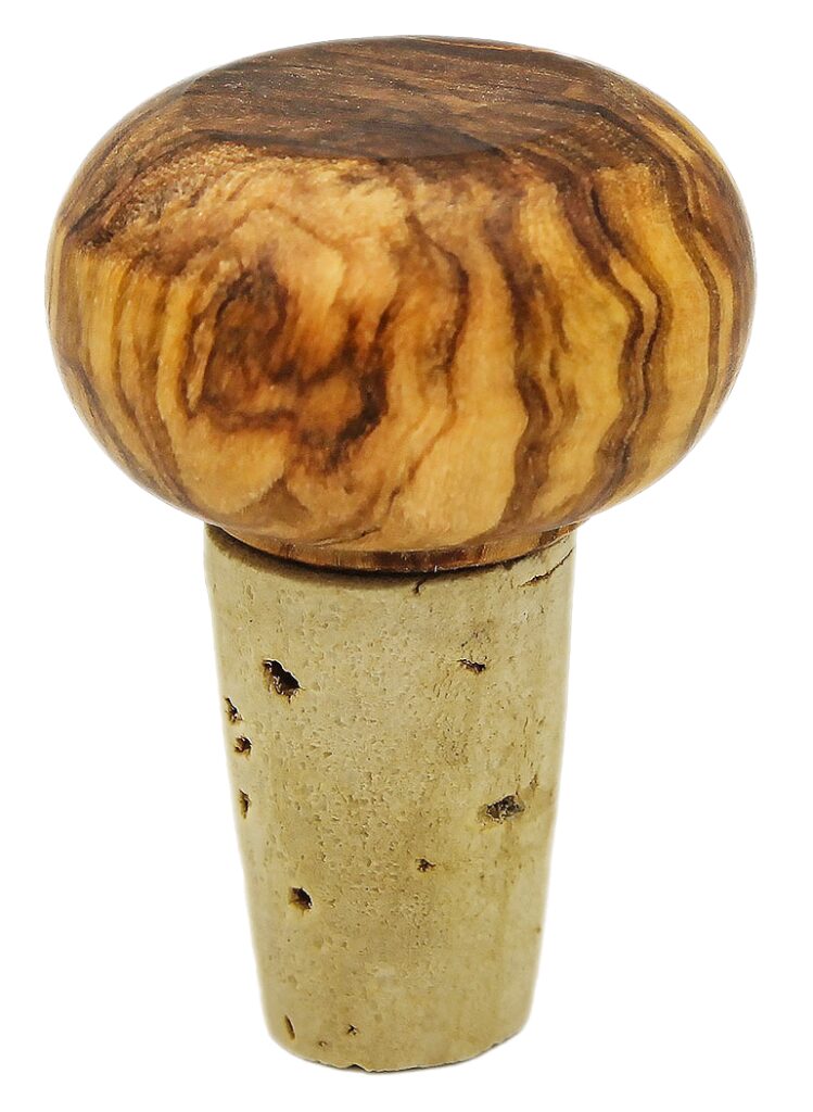 Flaschenverschluss Kugel aus Olivenholz, 5 x 4 cm