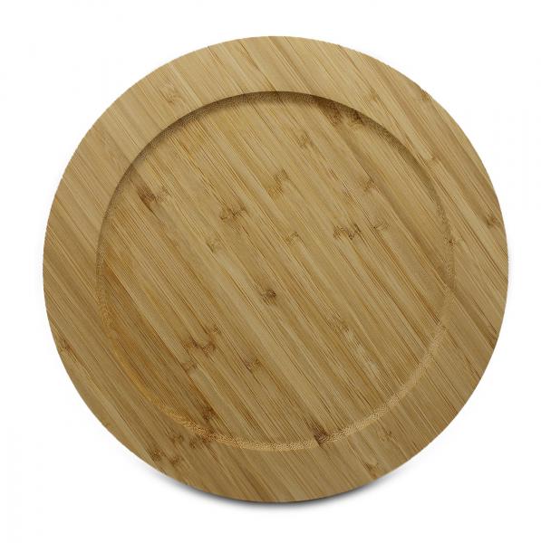 Dekorationsteller aus Bambus, schöne Maserung, 30 x 30cm