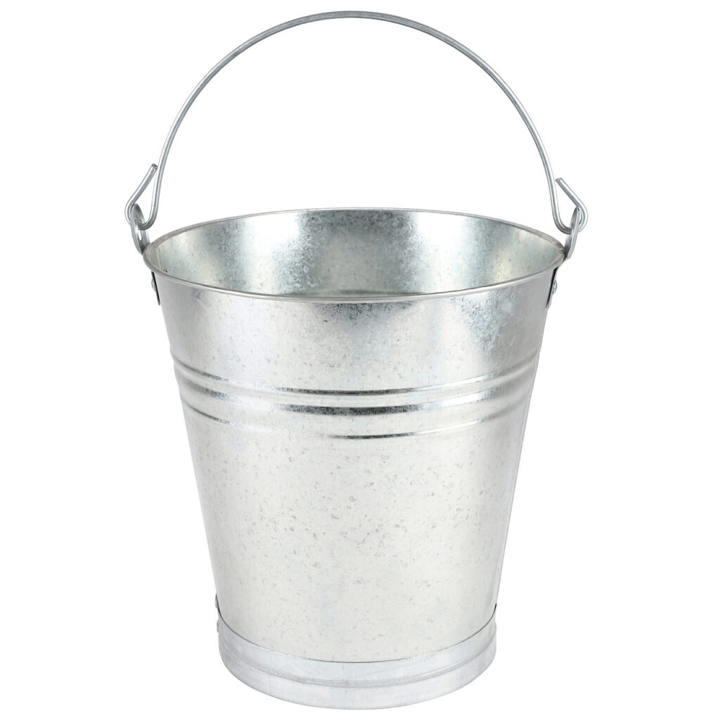 Zinkeimer mit Henkel, Fassungsvermögen 12 l, ca. 29,5 x 30 cm