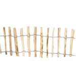 Beeteinfassung aus Haselnuss, Steckzaun mit Pfosten, 35 x 300 cm, Beetumrandung