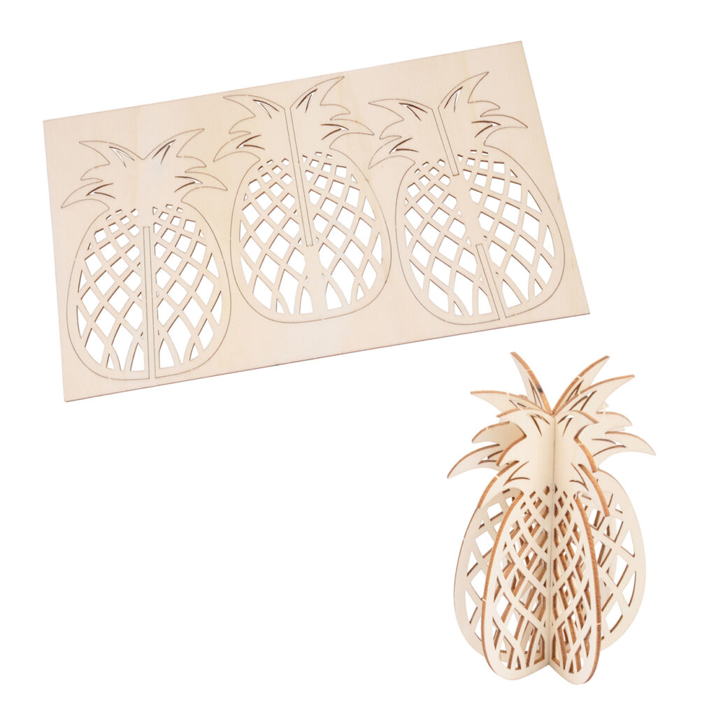 3D-Puzzle aus Naturholz, Ananas, 29,5 x 17,5 cm