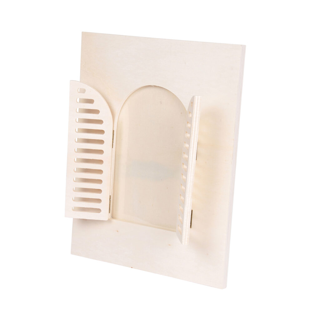 Fotorahmen aus Holz, mit Fensterläden, natur, 18 x 23 cm