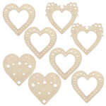 8 Verzierungen aus Holz, Herzen, Holzanhänger 8 Verzierungen aus Holz, Herzen, Holzanhänger