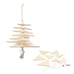 3D-Dekoration zum Selbermachen, aus Naturholz, Weihnachtsbaum, Dreiecksform