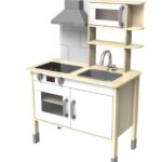 Spielküche aus Holz, detailgetreu, Kinderküche, 36 x 69 x 99,5 cm