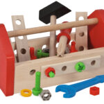 30-teiliger Werkzeugkasten aus Buchenholz, 11 x 22 x 12 cm