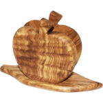Serviettenhalter aus Olivenholz, Apfel, 11 x 6,5 cm, Made in Italy