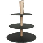 3-stufige Etagere aus Schiefer, 30 x 30 cm, 25 x 25 cm, 20 x 20 cm, Höhe 36 cm 3-stufige Etagere aus Schiefer, 30 x 30 cm, 25 x 25 cm, 20 x 20 cm, Höhe 36 cm