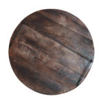 Rundes Schneidebrett aus Mangoholz, mit Metallgriffen, Ø 40 cm