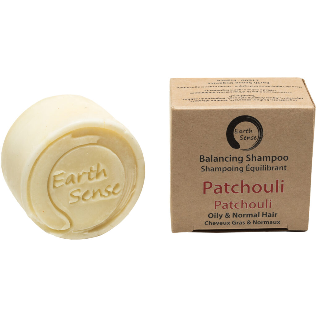 Festes Bio Shampoo mit Argan-Öl und Patchouli, Pflegeshampoo ohne Palmöl, Vegan