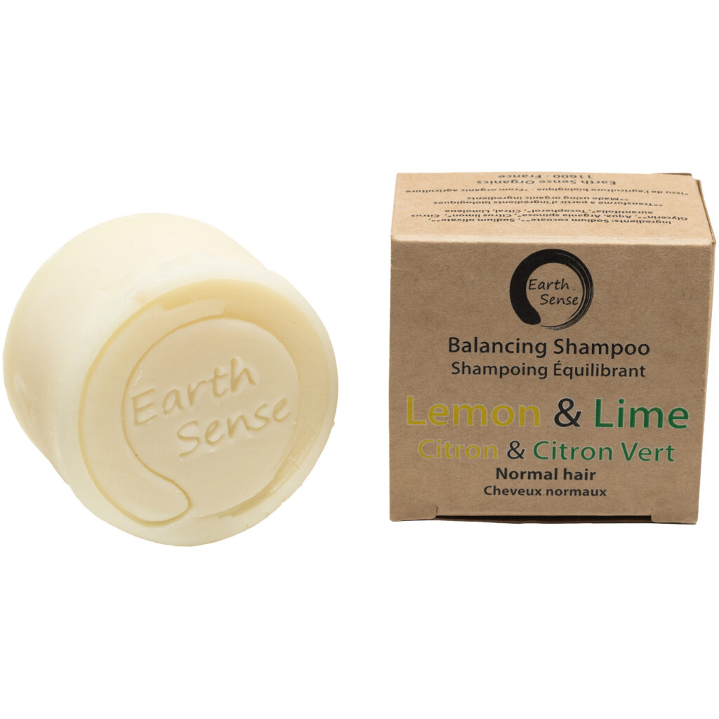 Festes Bio Shampoo mit Zitrone und Limette, Pflegeshampoo ohne Palmöl, Vegan