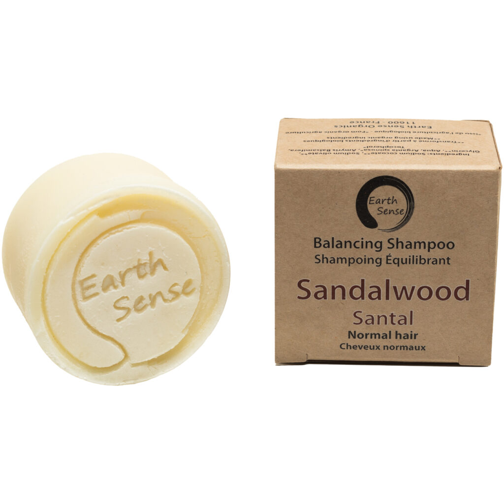 Festes Bio Shampoo mit Argan-Öl und Sandelholz, Pflegeshampoo ohne Palmöl, Vegan