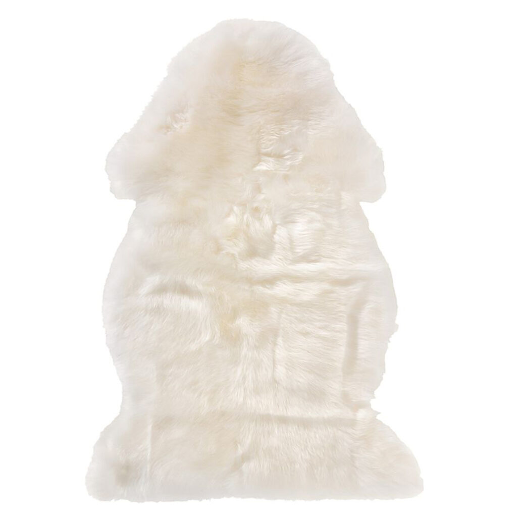 Echtes Schaffell, flauschig und besonders weich, Elfenbein, 90 x 60 cm