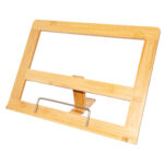 Kochbuchhalter aus Bambus und Metall, 3-stufig verstellbar, 24 x 32 x 3,5 cm