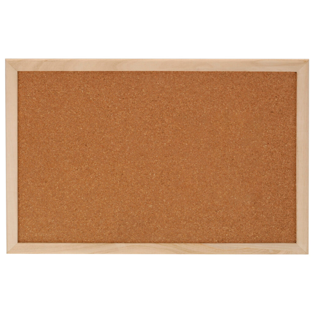 Rechteckige Pinnwand aus Kork, mit Holzrand, 60 x 45 cm