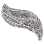 Naturdekoration in Ellipsenform, Pflanztopf aus Ästen, gold, grün, 40 x 20 x 5 cm