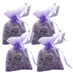 4er-Set Duftsäckchen Lavendelblüten, Kleiderschrank Lavendelkissen mit feinem Duft, 15 g