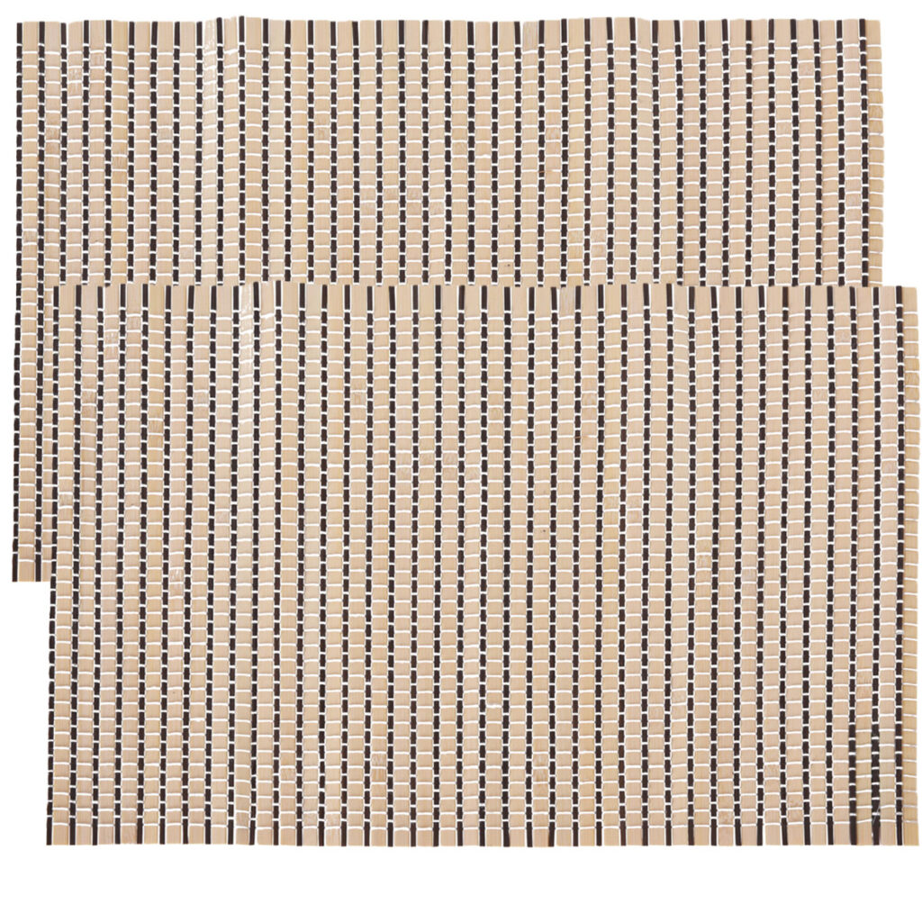2er-Set Platzsets aus Bambus, dekorative Platzdeckchen mit Bambusstäben, je 30 x 45 cm