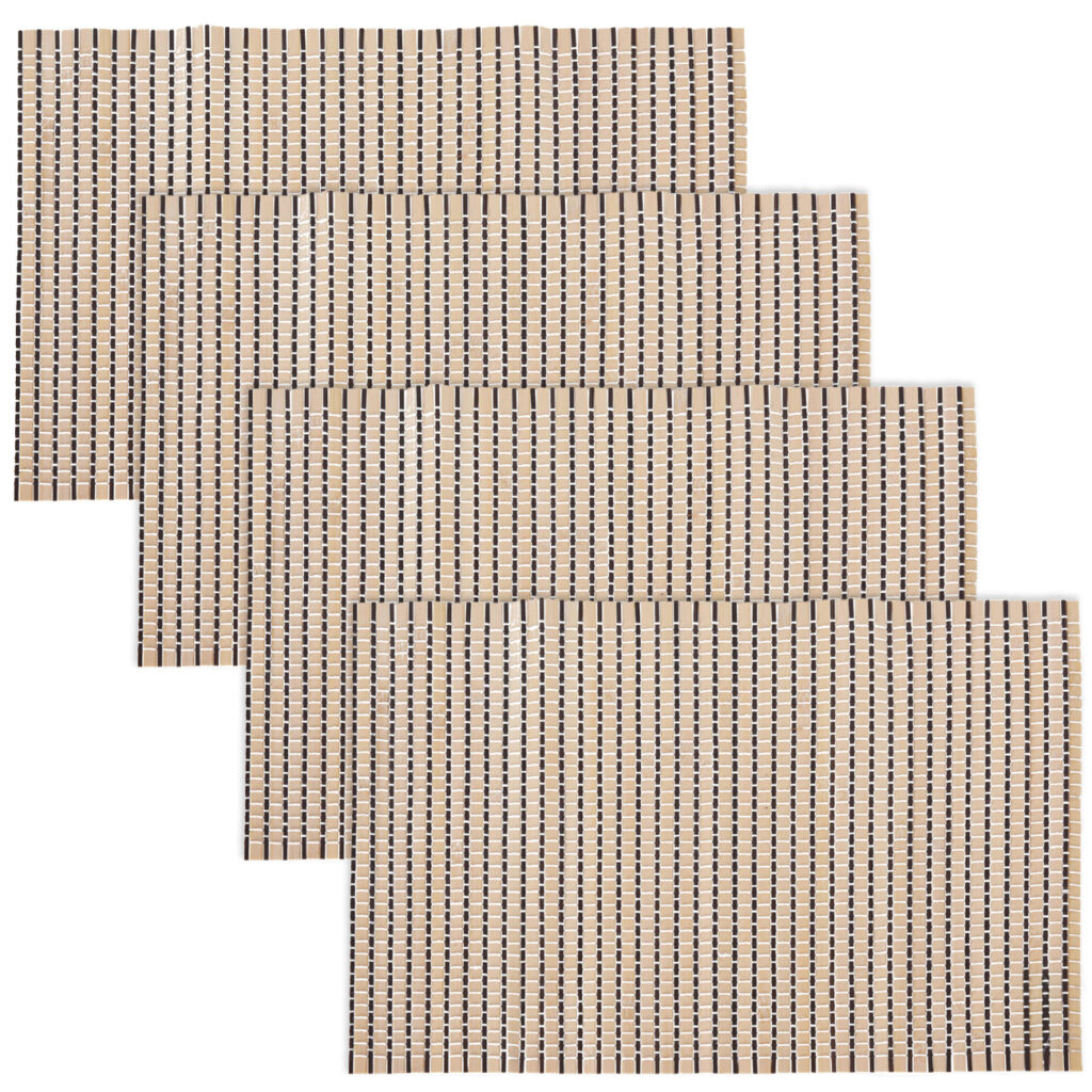 4er-Set Platzsets aus Bambus, dekorative Platzdeckchen mit Bambusstäben, je 30 x 45 cm