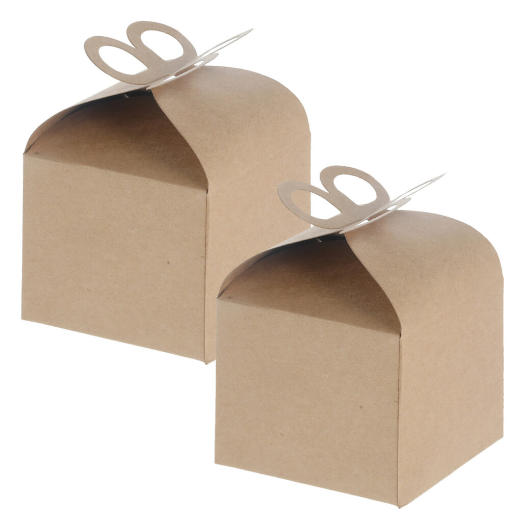 2er-Set Geschenkbox Papier, Geschenkschachtel mit Deckel zum Gestalten, 9,5 x 9,5 x 8 cm