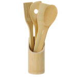 Kochlöffel-Set im praktischen Behälter aus Holz, Küchenhelfer-Set aus Holz