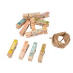 Mini-Klammern zum Verzieren, 12er-Set Wäscheklammern Deko mit Aufschrift Mini-Klammern zum Verzieren, 12er-Set Wäscheklammern Deko mit Aufschrift