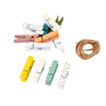 Mini-Klammern zum Verzieren, 12er-Set Wäscheklammern Deko mit Punkten