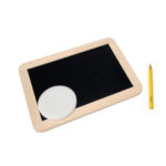 Kreidetafel mit Stift und Schwamm, Tafel für Kinder, 20 x 30 x 3 cm