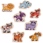 Puzzle für Kleinkinder, 16-teiliges Tierpuzzle mit 8 Motiven, 4 x 15 x 15 cm