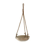 Dekoschale aus Paulownia Holz, Holzschale mit Aufhängeschnur aus Jute, 23 x 6 x 23 cm