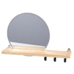 Regal mit Spiegel und Klemmen für Tücher, Ablage für das Bad oder Küche, 45 x 10 x 30 cm