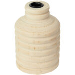 Kerzenständer aus Paulowniaholz, Kerzenhalter in hübscher Form, braun, 10 x 15,5 cm