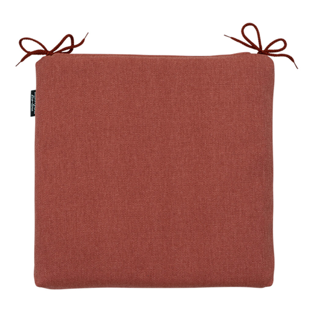Stuhlkissen Outdoor mit Bändchen, Sitzkissen wasserabweisend, terra, 40 x 40 cm