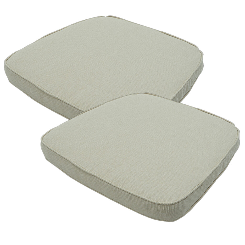Stuhlkissen Outdoor 2er-Set, Sitzkissen wasserabweisend, beige, je 48 x 48 cm